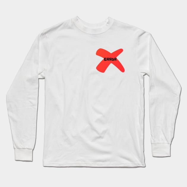 Error - Red Long Sleeve T-Shirt by MKB - Designer